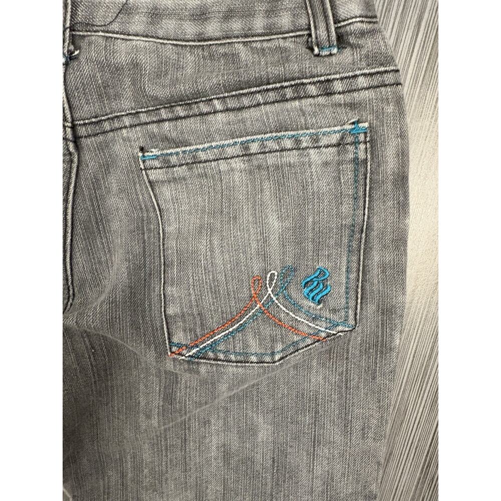 Rocawear Girls Gray Jeans Straight Leg Size Medium (5-6) Embroidered - Picture 5 of 7
